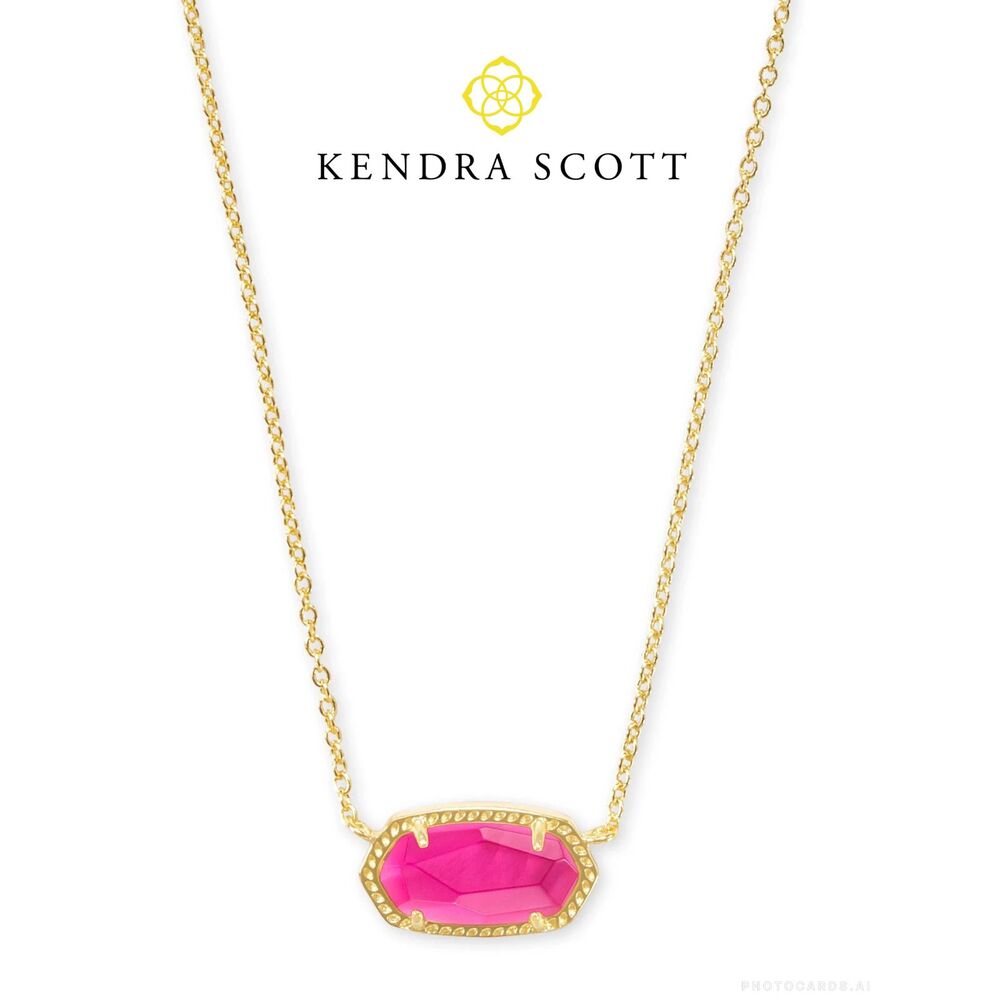 NWOT Kendra Scott Elisa Gold Pendant Necklace in Azalea Illusion